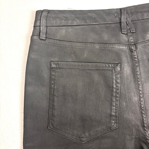 NWOT Good American Black Coated Midrise Tummy Control Butt Lift Pants (15) - Picture 8 of 15